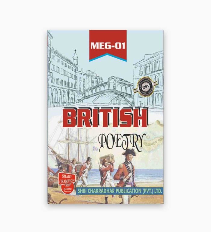 IGNOU MEG-1 Study Material, Guide Book, Help Book – British Poetry – MA English with Previous Years Solved Papers