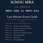 IGNOU MBA Second Semester Book cover — MMPC-008 to MMPC-014, 2026 Exam Edition, Last Minute Exam Guide for seven subjects