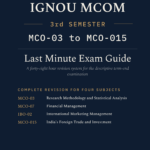 IGNOU M.Com 3rd Semester Book cover — MCO-03, MCO-07, IBO-02 and MCO-015, 2027 Exam Edition, Combined Last Minute Exam Study Guide