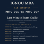 IGNOU MBA First Semester Book cover — MMPC-001 to MMPC-007, 2026 Exam Edition, Combined Last Minute Exam Study Guide