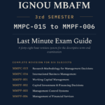 IGNOU MBA (FM) Third Semester Book cover — MMPC-015, MMPC-016, MMPF-001, MMPF-002, MMPF-003 and MMPF-006, 2026 Exam Edition, Combined Last Minute Exam Study Guide