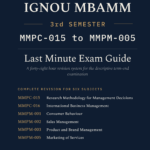 IGNOU MBA (MM) Third Semester Book cover — MMPC-015, MMPC-016, MMPM-001, MMPM-002, MMPM-003 and MMPM-005, 2027 Exam Edition, Combined Last Minute Exam Study Guide