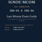 IGNOU M.Com 4th Semester Hindi Medium Book cover — IBO-01 and IBO-06, 2027 परीक्षा संस्करण, Combined Last Minute Exam Study Guide